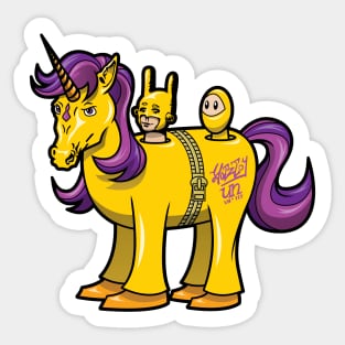 Unicorn Ninja - white boarder Sticker